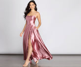 Anne Formal Lattice Satin Dress Oshnow