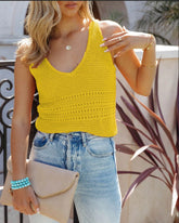 Are We There Yet Knit Tank - Yellow Oshnow