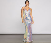 Ariel Formal Iridescent Sequin Dress Oshnow