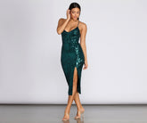 Arielle Geometric Sequin Midi Dress Oshnow
