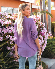 Asana Woven Button Down Top - Purple Oshnow