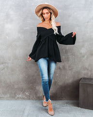 Ascension Smocked Off The Shoulder Top - Deep Sea Oshnow
