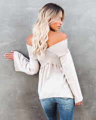 Ascension Smocked Off The Shoulder Top - Natural Oshnow
