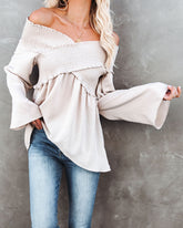 Ascension Smocked Off The Shoulder Top - Natural Oshnow