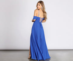 Asha Lace Up Back A Line Dress Oshnow