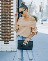 Ashby Off The Shoulder Knit Top - Maple Oshnow