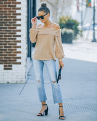 Ashby Off The Shoulder Knit Top - Maple Oshnow