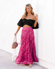 Aspiring Satin Off The Shoulder Crop Top - Black Oshnow