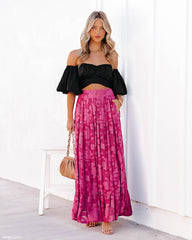 Aspiring Satin Off The Shoulder Crop Top - Black Oshnow