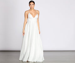 Asta Glitter Lace Up Back A-Line Dress Oshnow