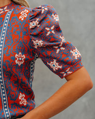 Aubrie Puff Sleeve Knit Top Oshnow