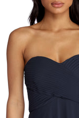 Audrey Pleated Sweetheart Dress Oshnow