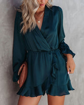 Audrey Ruffle Romper - Teal