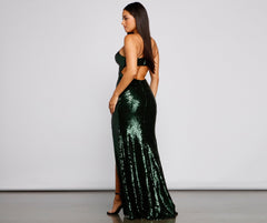 Autumn Sequin Mesh Mermaid Dress Oshnow