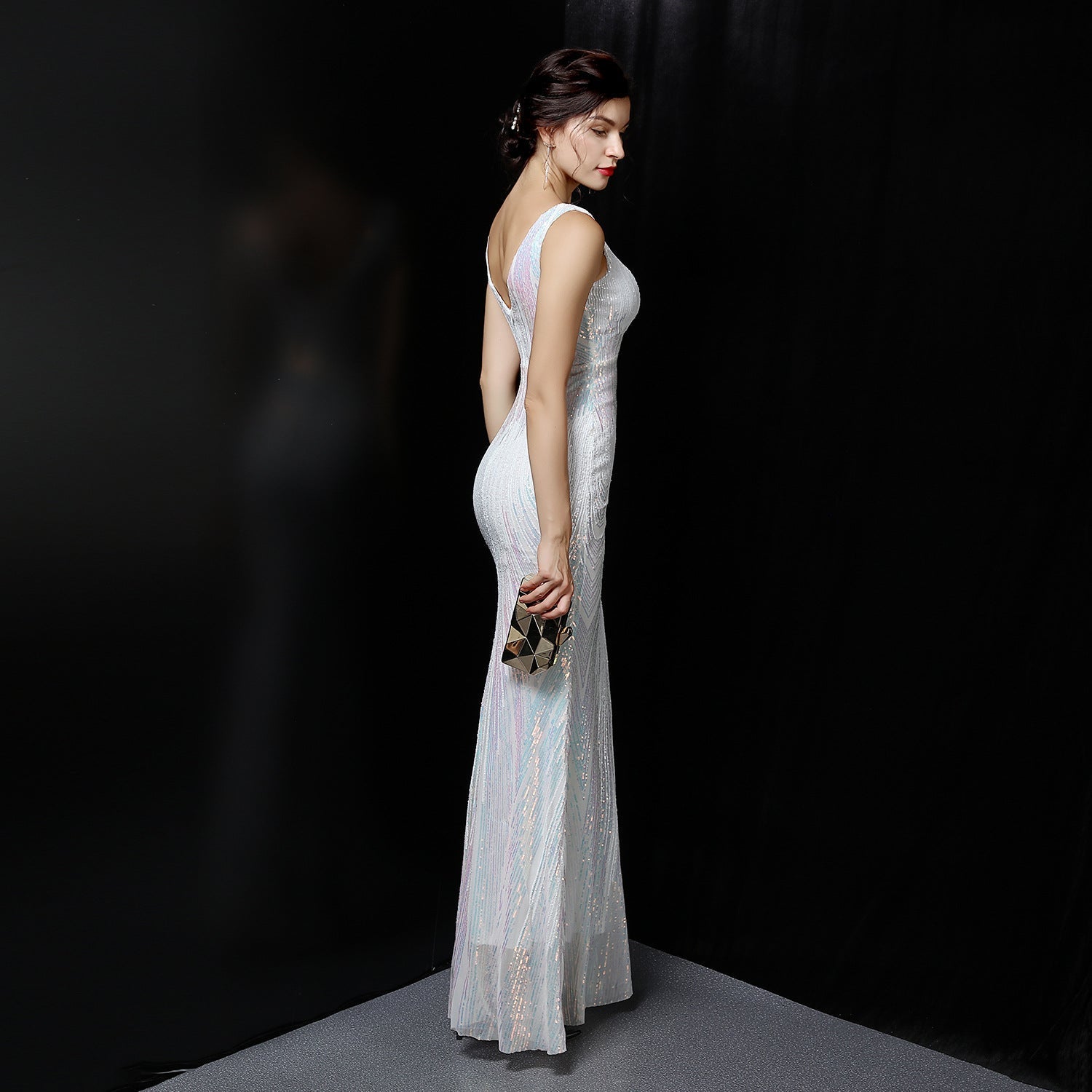 Ava Colorful Sequin Formal Dress Oshnow