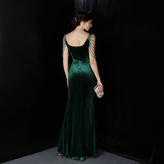 Avery Good Quality Velvet Formal Dress Oshnow