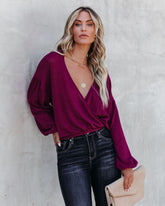 Awaken Autumn Knit Drape Top - Berry Oshnow