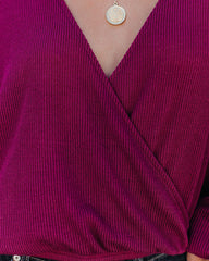 Awaken Autumn Knit Drape Top - Berry Oshnow