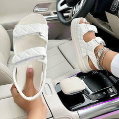 Diamond Pattern Velcro Sandals