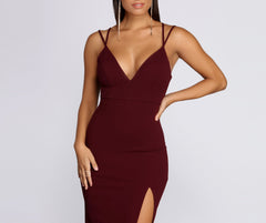 Bailey Strappy Formal Crepe Dress Oshnow
