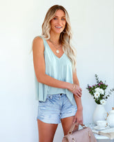 Bakersfield Modal Blend V-Neck Tank - Sage Oshnow