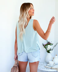 Bakersfield Modal Blend V-Neck Tank - Sage Oshnow