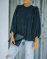 Baldwin Pleated Polka Dot Blouse Oshnow