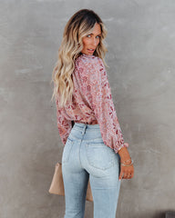 Ballad Printed Crop Blouse Oshnow