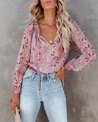 Ballad Printed Crop Blouse Oshnow
