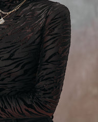 Barrett Velvet Mesh Mock Neck Top Oshnow