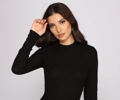 Basic Babe Ribbed Knit Mini Dress Oshnow