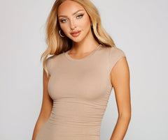 Basic Chic Ribbed Knit Dress Oshnow