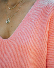 Basin Cropped Knit Sweater - Coral Oshnow