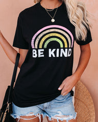 Be Kind Cotton Blend Rainbow Tee Oshnow