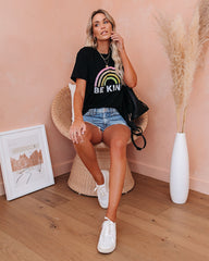 Be Kind Cotton Blend Rainbow Tee Oshnow