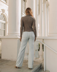 Behind The Scenes Cropped Turtleneck Knit Top - Pewter Oshnow