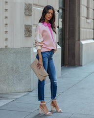 Belden Colorblock Button Down Top - Pink Multi Oshnow