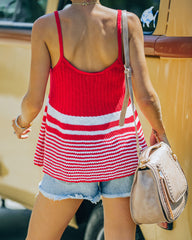 Beside You Cotton Striped Peplum Tank Oshnow