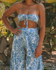 Better Barefoot Smocked Halter Crop Top Oshnow