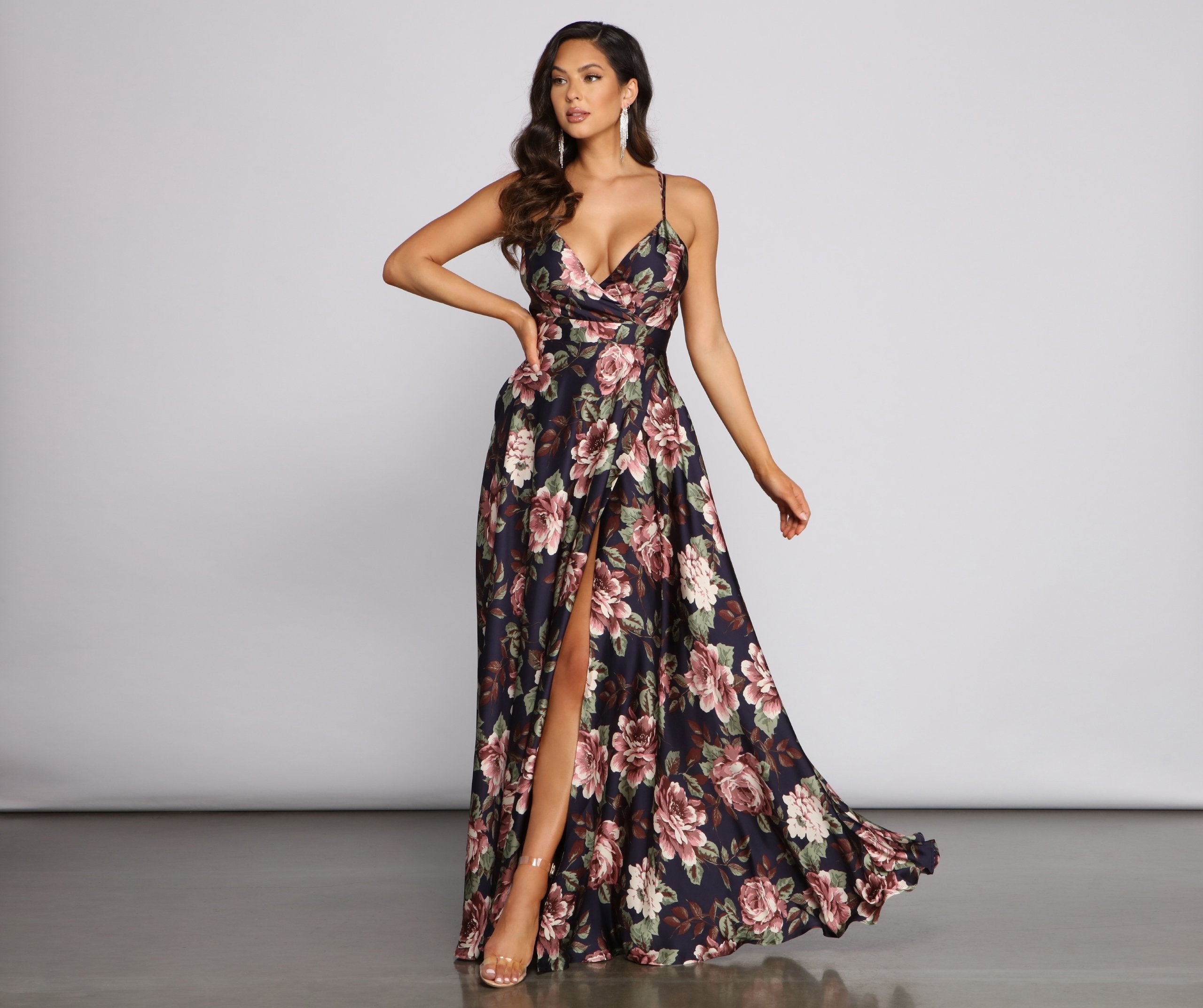 Betty Formal Floral A-Line Dress Oshnow