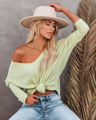 Between Us Thermal Knit Top - Lime Oshnow