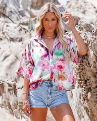 Beyond The Waterfall Button Down Blouse Oshnow