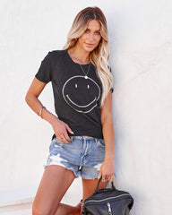 Big Smile Cotton Tee - Black Oshnow