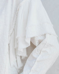 Bisso Cotton Blend Long Sleeve Ruffle Top Oshnow