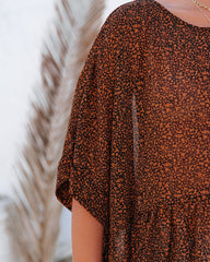 Bittersweet Relaxed Printed Peplum Top Oshnow