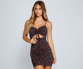 Blooming Beauty Ditsy Floral Cutout Mini Dress Oshnow