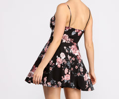 Blossom And Bloom Square Neck Skater Dress Oshnow
