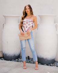 Blossom Satin Versatile Scarf - Ivory Oshnow