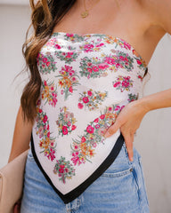 Blossom Satin Versatile Scarf - Ivory Oshnow