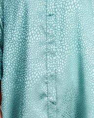 Blue Moon Satin Embossed Button Down Blouse - Jade Oshnow